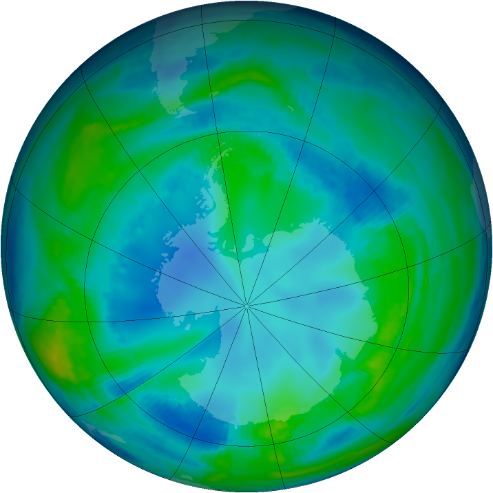 Antarctic ozone map for 06 May 1998